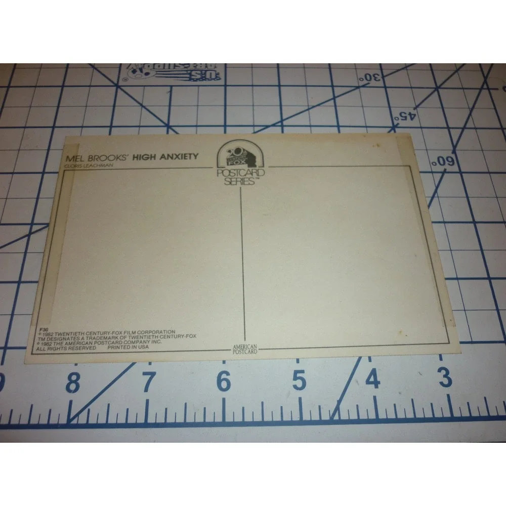 Vintage 1982 Mel Brooks High Anxiety Cloris Leachman Get Well Postcard Nurse F30